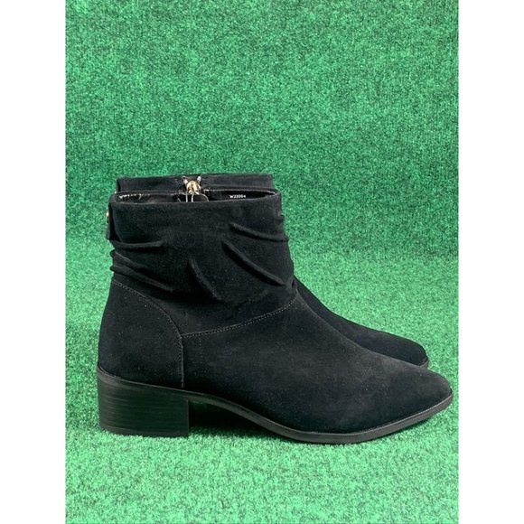 Cole‎ Haan Black Suede Side Zip Ankle Boots Booties Women's Size 9.5 B - Picture 2 of 10